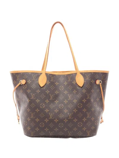 Pre-owned Louis Vuitton 2007 Monogram Neverfull Mm Tote Bag In Brown