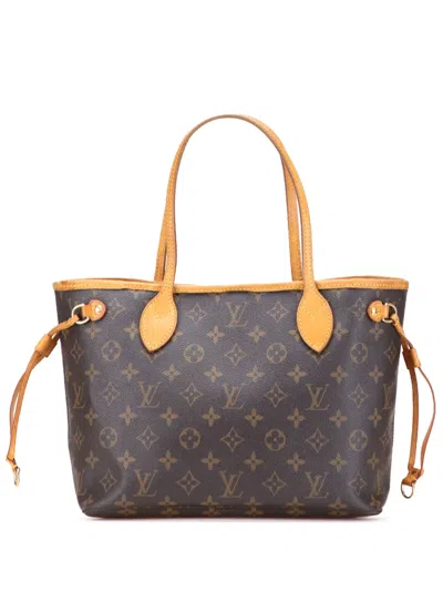 Pre-owned Louis Vuitton 2007 Monogram Neverfull Pm Tote Bag In Brown
