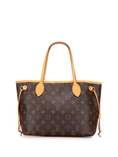 Pre-owned Louis Vuitton 2007 Monogram Neverfull Pm Tote Bag In Brown