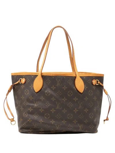 Pre-owned Louis Vuitton 2007 Monogram Neverfull Pm Tote Bag In Brown