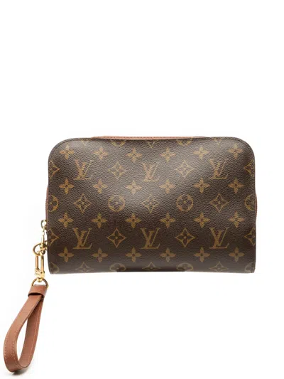 Pre-owned Louis Vuitton 2007 Monogram Orsay Clutch Bag In Brown