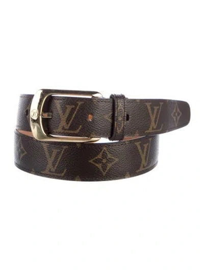Pre-owned Louis Vuitton 2007 Monogram Pattern Belt In Brown