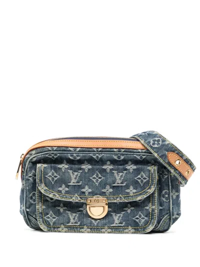 Pre-owned Louis Vuitton 2007  Monogram-pattern Denim Belt Bag In Brown