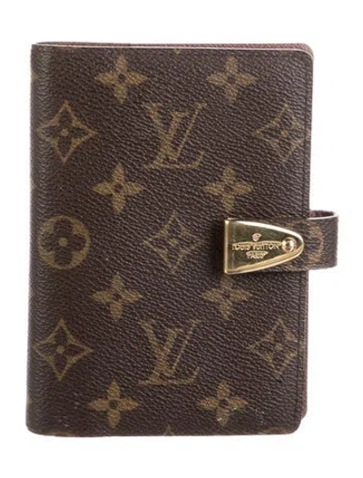 Pre-owned Louis Vuitton 2007 Monogram Pattern Porte-papier Zippé Wallet In Brown