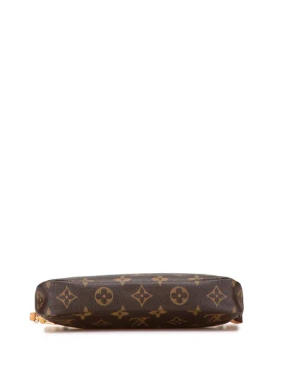 Pre-owned Louis Vuitton 2007 Monogram Pochette Accessoires Shoulder Bag In Brown