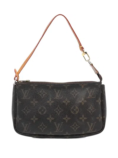 Pre-owned Louis Vuitton 2007 Monogram Pochette Accessoires Shoulder Bag In Brown