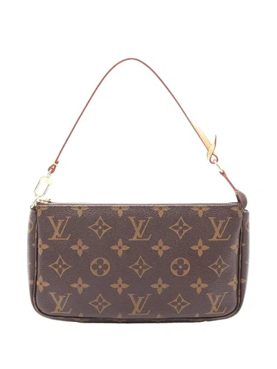 Pre-owned Louis Vuitton 2007 Monogram Pochette Accessoires Shoulder Bag In Brown