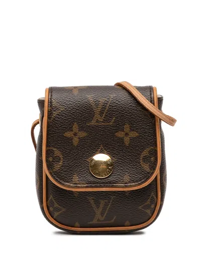Pre-owned Louis Vuitton 2007 Monogram Pochette Cancun Crossbody Bag In Brown