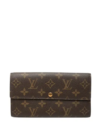 Pre-owned Louis Vuitton 2007 Monogram Sarah Wallet Long Wallets In Brown