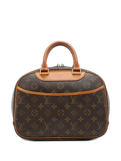 Pre-owned Louis Vuitton 2007 Monogram Trouville Handbag In Brown