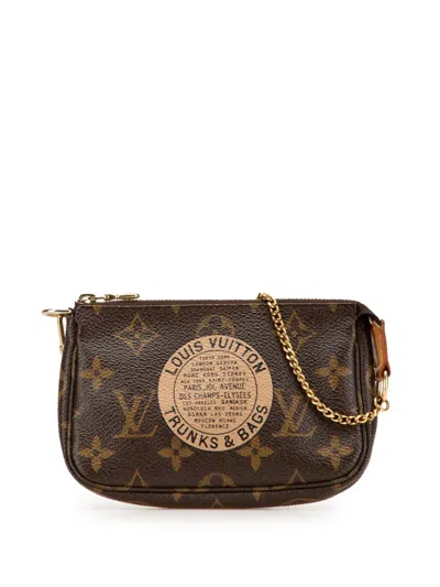Pre-owned Louis Vuitton 2007 Monogram Trunks And Bags Mini Pochette Accessoires Handbag In Brown