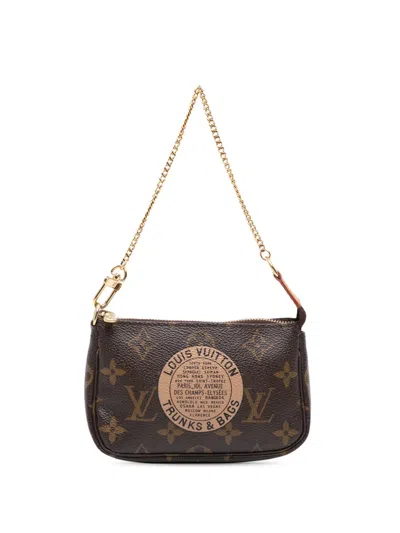 Pre-owned Louis Vuitton 2007 Monogram Trunks And Bags Mini Pochette Accessoires Handbag In Brown