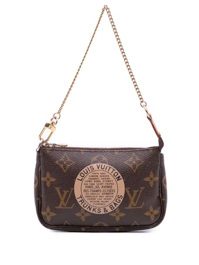 Pre-owned Louis Vuitton 2007 Monogram Trunks And Bags Mini Pochette Accessoires Handbag In Brown