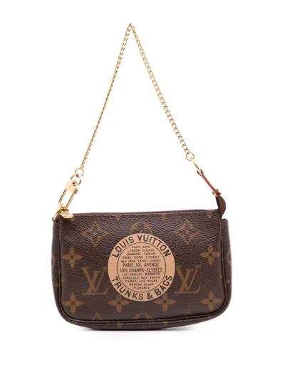 Pre-owned Louis Vuitton 2007 Monogram Trunks And Bags Mini Pochette Accessoires Handbag In Brown