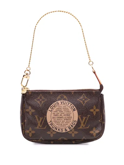 Pre-owned Louis Vuitton 2007 Monogram Trunks And Bags Mini Pochette Accessoires Handbag In Brown