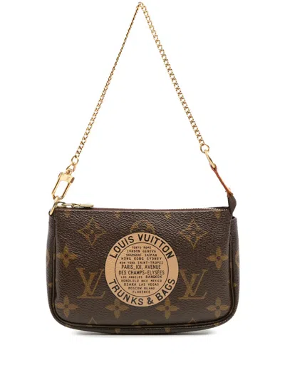 Pre-owned Louis Vuitton 2007 Monogram Trunks And Bags Mini Pochette Accessoires Handbag In Brown