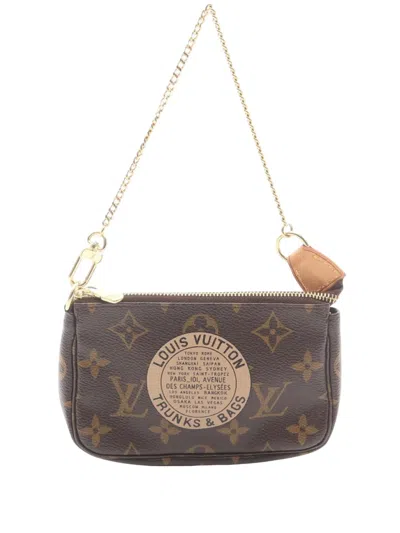 Pre-owned Louis Vuitton 2007 Monogram Trunks And Bags Mini Pochette Accessoires Handbag In Brown