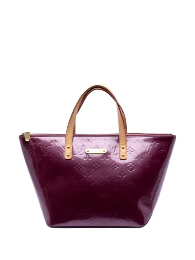 Pre-owned Louis Vuitton 2007 Monogram Vernis Bellevue Pm Handbag In Purple