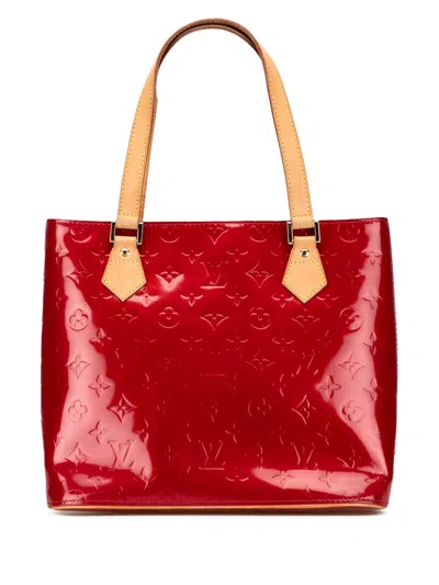 Pre-owned Louis Vuitton 2007 Monogram Vernis Houston Tote Bag In Red