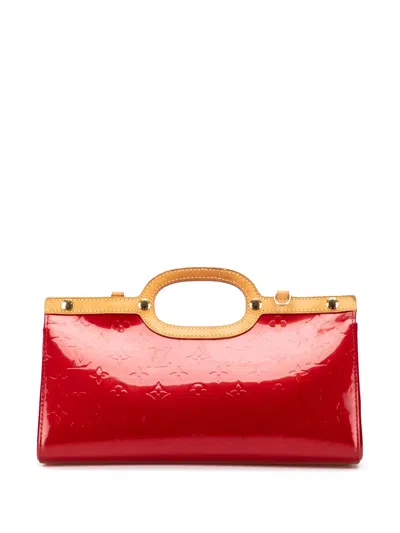 Pre-owned Louis Vuitton 2007 Monogram Vernis Roxbury Drive Satchel In Red
