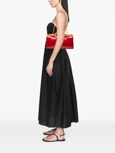 Pre-owned Louis Vuitton 2007 Monogram Vernis Roxbury Drive Satchel In Red