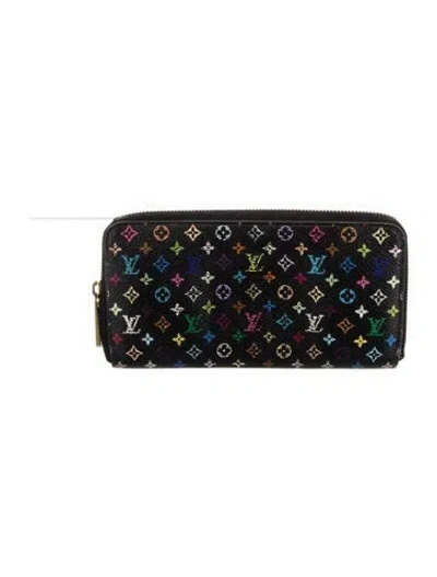 Pre-owned Louis Vuitton 2007 Multicolore Monogram Pattern Zippy Wallet In Black