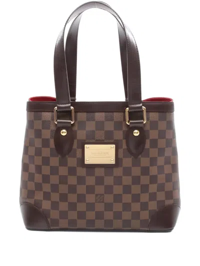 Pre-owned Louis Vuitton 2007 Pm Damier Checked Tote Bag In Brown