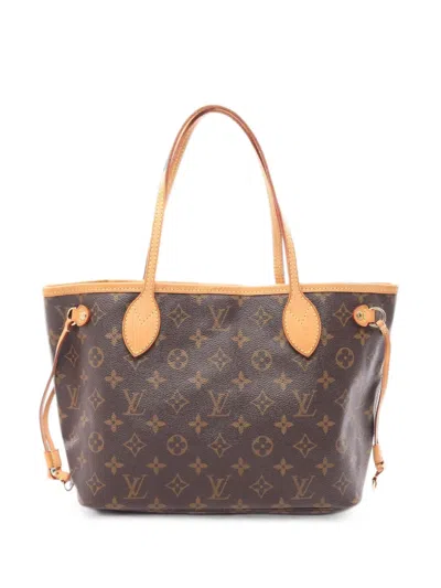 Pre-owned Louis Vuitton 2007 Pm Monogram Neverfull Shoulder Bag In Brown