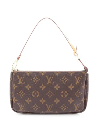 Pre-owned Louis Vuitton 2007 Pochette Accessoires Monogram Shoulder Bag In Brown