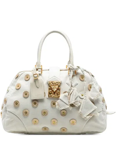 Pre-owned Louis Vuitton 2007 Polka Dots Bowly Handbag In White