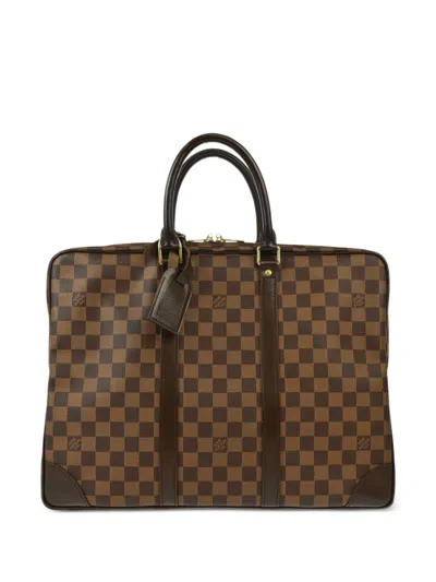 Pre-owned Louis Vuitton 2007 Porte Documents Voyage Handbag In Brown