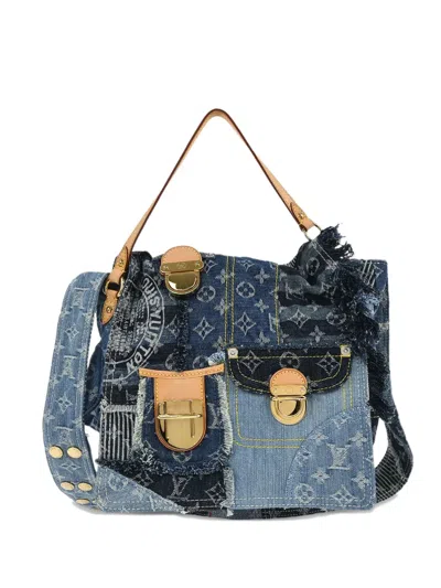 Pre-owned Louis Vuitton 2007 Postie Patchwork Monogram Tote Bag In Blue