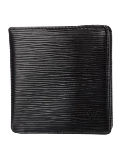 Pre-owned Louis Vuitton 2007 Signature Logo Marco Wallet In Black