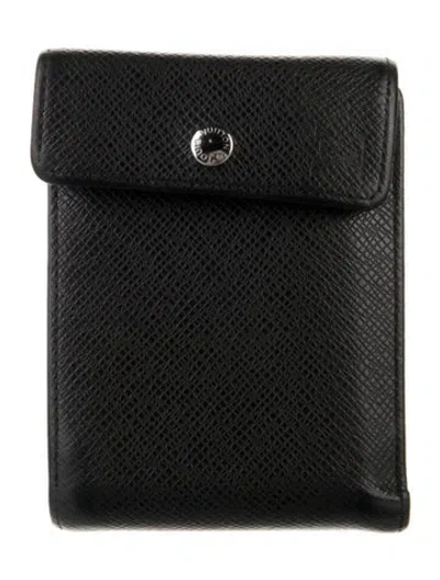 Pre-owned Louis Vuitton 2007 Taiga Leather Wallet In Black