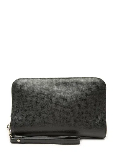 Pre-owned Louis Vuitton 2007 Taiga Pochette Baikal Clutch Bag In Black