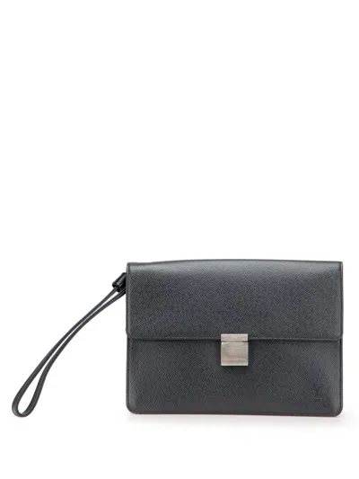 Pre-owned Louis Vuitton 2007 Taiga Selenga Clutch Bag In Black