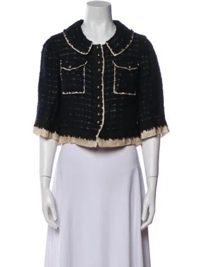 Pre-owned Louis Vuitton 2007 Tweed Pattern Evening Jacket In Black