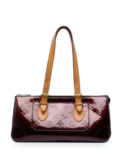 Pre-owned Louis Vuitton 2007-2010 Monogram Vernis Rosewood Avenue Shoulder Bag In Red