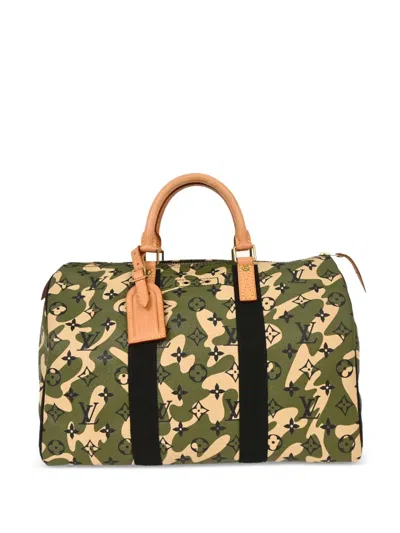 Pre-owned Louis Vuitton 2008 35 Speedy Monogram-canvas Tote Bag In Green
