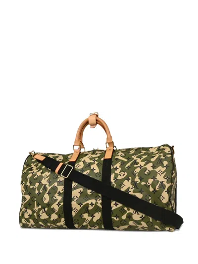 Pre-owned Louis Vuitton 2008 55 Keepall Bandouliere Tote Bag In Green