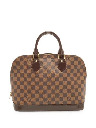 Pre-owned Louis Vuitton 2008 Alma Damier Ebene Tote Bag In Brown