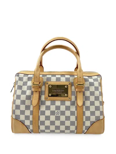 Pre-owned Louis Vuitton 2008 Berkeley Damier Azur Handbag In White