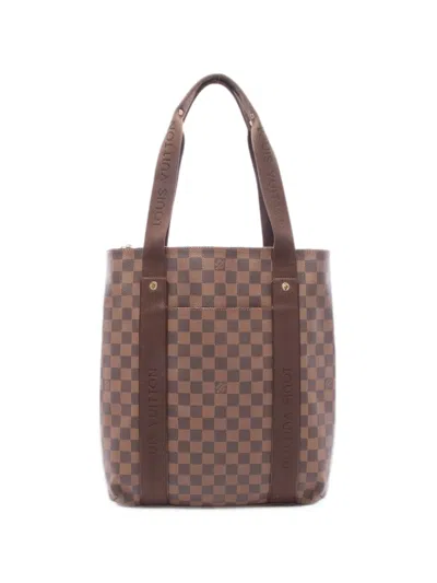 Pre-owned Louis Vuitton 2008 Bobourg Damier Ebene Tote Bag In Brown