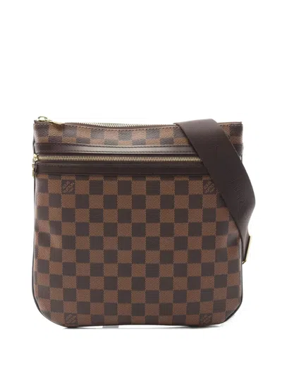 Pre-owned Louis Vuitton 2008 Bosphore Damier Ebène Shoulder Bag In Brown