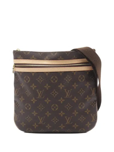 Pre-owned Louis Vuitton 2008 Bosphore Monogram Pochette Shoulder Bag In Brown