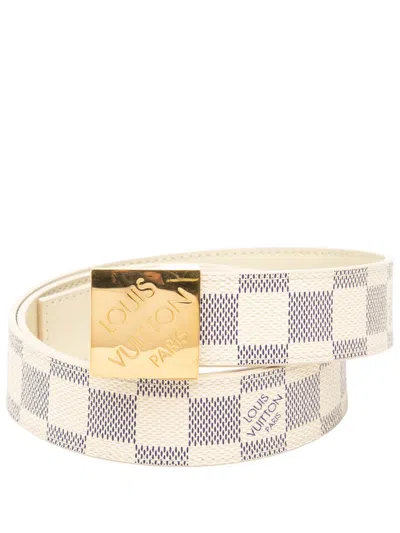 Pre-owned Louis Vuitton 2008 Damier Azur Ceinture Belt In White