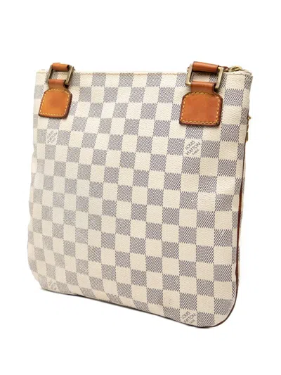 Pre-owned Louis Vuitton 2008 Damier Azur Pochette Bosphore Crossbody Bag In White
