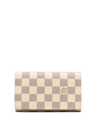 Pre-owned Louis Vuitton 2008 Damier Azur Tresor Wallet Small Wallets In White