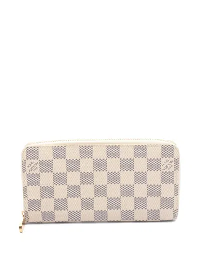 Pre-owned Louis Vuitton 2008 Damier Azur Zip-fastening Wallet In Neutral