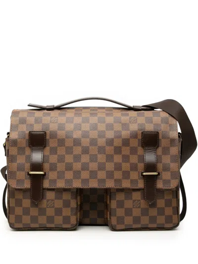 Pre-owned Louis Vuitton 2008 Damier Ebene Broadway Satchel In Brown